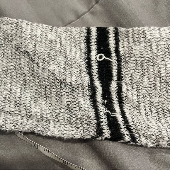 Motherhood Maternity Grey & Black Striped Side Ruched Lightweight Sweater Medium - Picture 7 of 7